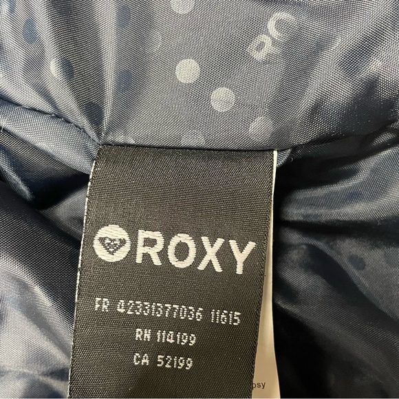 ROXY Torah Bright Liberty Jacket Size Small Slim Fit 8K Striped Floral Hooded - Picture 15 of 16